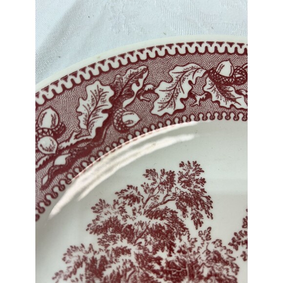 Vintage Royal Ironstone Red Memory Lane  10" Dinner Plate 1965  Farm Scene - Picture 5 of 5